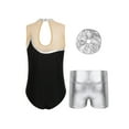 thumbnail image 2 of Jizyo Girls Tumbling Outfits Biketards with Shorts Gymnastics Leotards 4-16 Years Sports Workout Silver 14, 2 of 7