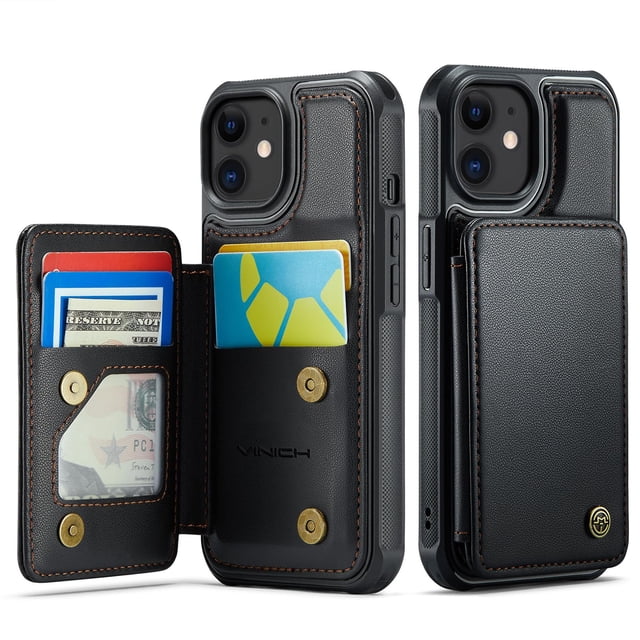 Funda Vinich Wallet con tarjetero para iPhone 11, color negro