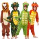 thumbnail image 2 of Conjuntos de pijamas Kigurumi de unicornio para niños, disfraz de dibujos animados de animales de Halloween, Jumpusits de dinosaurio de Navidad para 4-12 años, 2 of 4