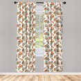 thumbnail image 3 of Ambesonne Rowan Curtains, Botanical Foliage Nature, Pair of 28"x95", Dark Green Pale Pink, 3 of 5