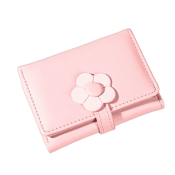 GASTROPOD 2026 New Small Wallets Woman Student Wallet Card Holder Walletfor Women Simple and Cute Flowers Small Walletfor Women Walletfor Girls for School Travel Shopping Pink