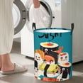 thumbnail image 6 of Uemuo I Love Sushi Pattern Circular Laundry Hamper Basket with handles,Collapsible laundry basket,Large capacity laundry hamper,Laundry Organizer-Small, 6 of 8