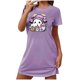 thumbnail image 1 of Camisón corto de talla grande para mujer, camisón de manga corta con estampado de pecho a la moda, camisón para mujer, 1 of 3