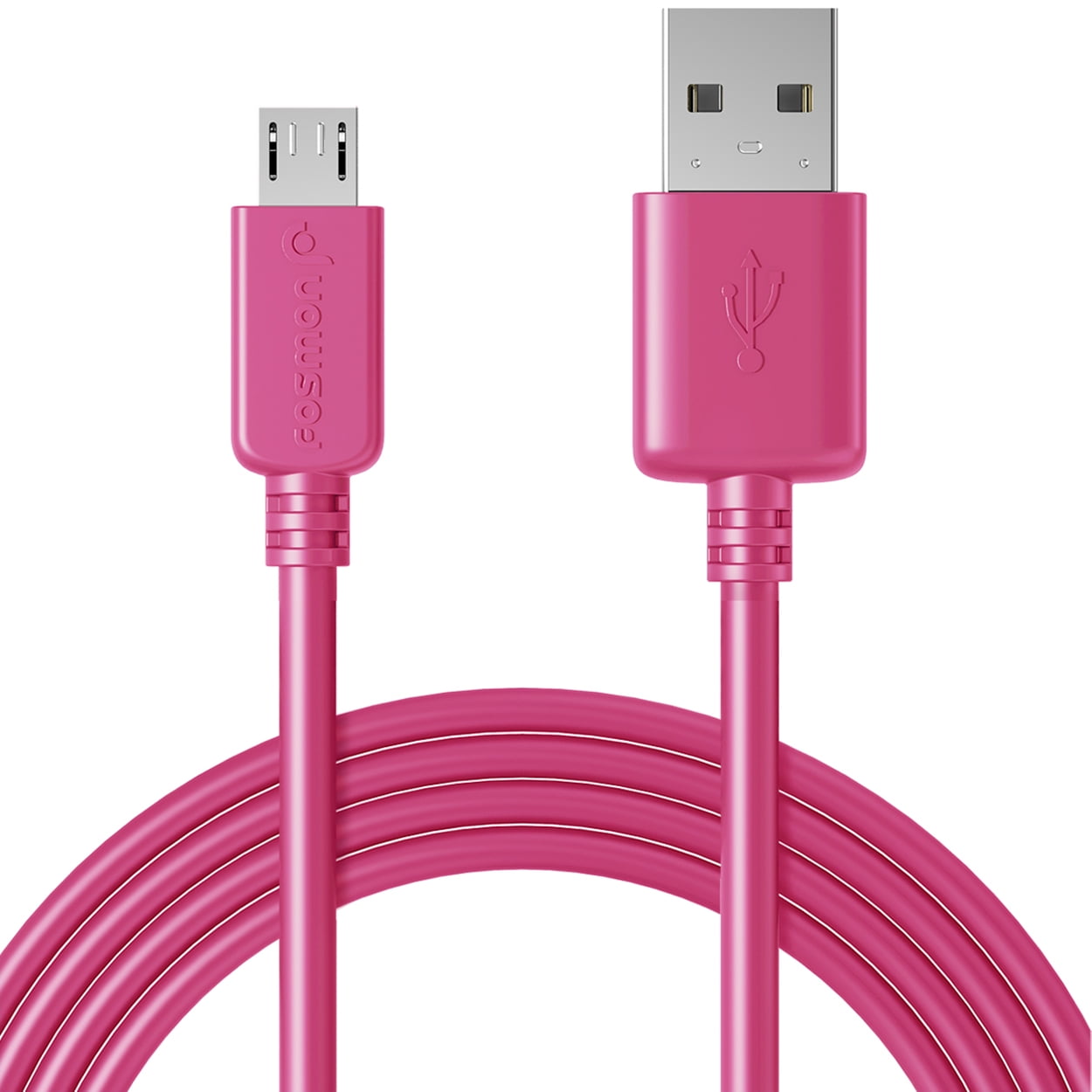 Fosmon Micro USB Cable, (6FT - Hot Pink) Ultra Durable (TPE Jacket & Housing) Sync Charge Cable for Samsung Galaxy S7 / S7 Edge / S6 / S5, Moto G/X/V, LG G4/G3, Nokia Series and More