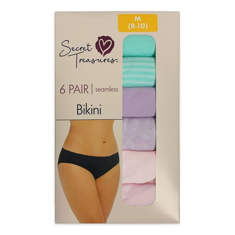 Secret Treasures Women's Seamless Bikini Panties, 6-Pack 