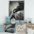 thumbnail image 3 of Designart 'Close Up Of A Black Horse' Farmhouse Framed Art Print, 3 of 4