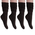 thumbnail image 3 of Slouchy Socks for Women Pack 3 Pairs Cotton Shoe Size 5 to 10 - Brown, 3 of 12