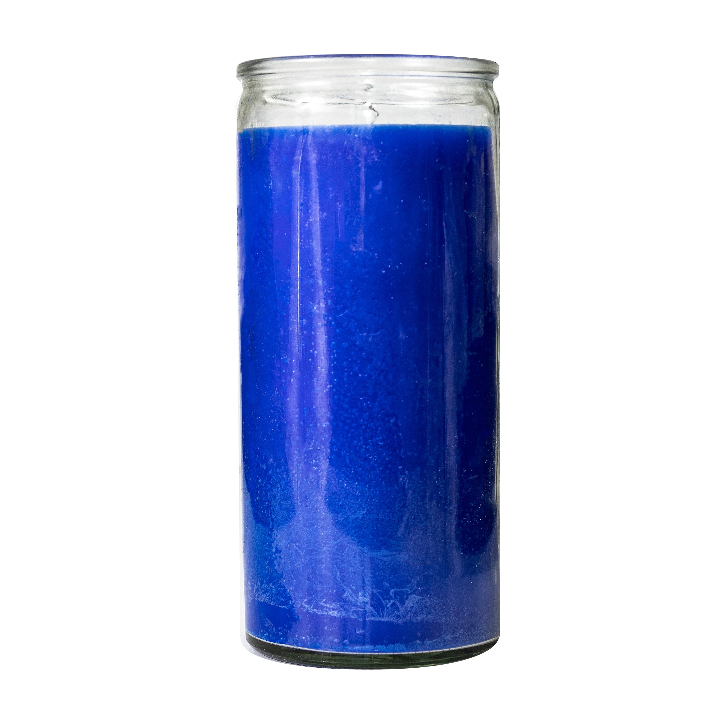 (2 pack) MagicLight Religious Candles 44 oz - Clear Glass Jar, Unscented Blue Wax