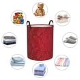 thumbnail image 4 of Rateoe Vintage Burgundy Pattern Round Laundry Hamper Basket, Tall Hamper Basket for Blanket Storage, Nursery Clothes Hamper for Laundry in Bedroom and College Dorm-Small, 4 of 6