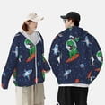 thumbnail image 4 of Kdxio Dinosaur Astronaut Space Surfing Print Women Men Sun Protection UPF 50+ Jackets Zip Up Long Sleeve Hoodie Hiking Lightweight with Pockets, 4 of 7
