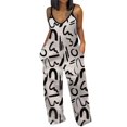 thumbnail image 1 of Gibobby Monos de Moda Ropa de mujer Primavera y verano Wacky Street Hipsters Estampado de tirantes Pantalones de pierna recta(Beige， XL), 1 of 5
