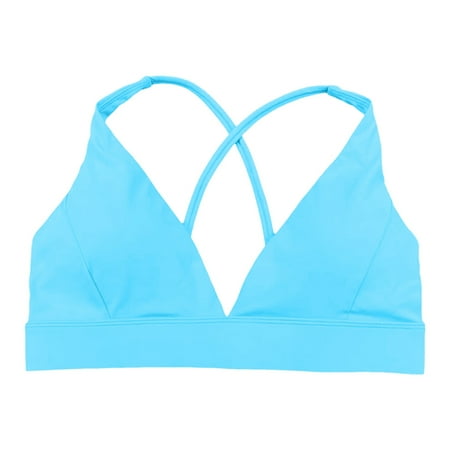 Quealent Inbarely Nursing Bras for Women No Underwire Racerback Seamless Maternity Bralette Plunge Sleep Breastfeeding Bra (Blue M)