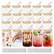 thumbnail image 1 of ASKIZ 20 vasos de vidrio con tapas de bambú y pajitas, taza de café helada de 16 onzas, juego de vasos, botellas de agua, vasos para jugo, cerveza, café, refrescos, té, vaso de vidrio reutilizable par, 1 of 1