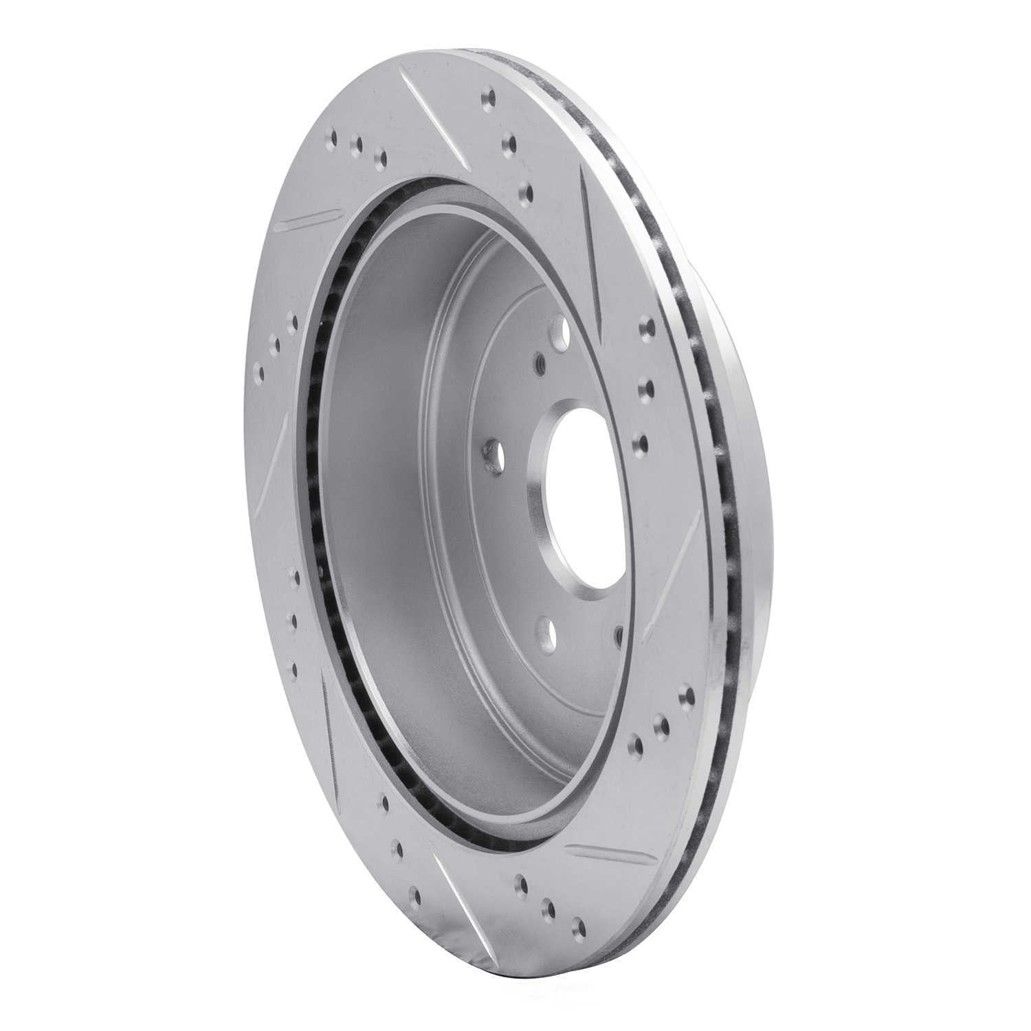 Dynamic Friction Company 631-01015L DFC Brake Rotor - Drilled And Slotted - Silver