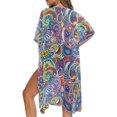 thumbnail image 5 of HELLHERO Cardigan Bathing Suit Cover Up for Summer Polyester Lightweight Long Kimono Swimsuit Cover Up Colorful Pattern, 5 of 6