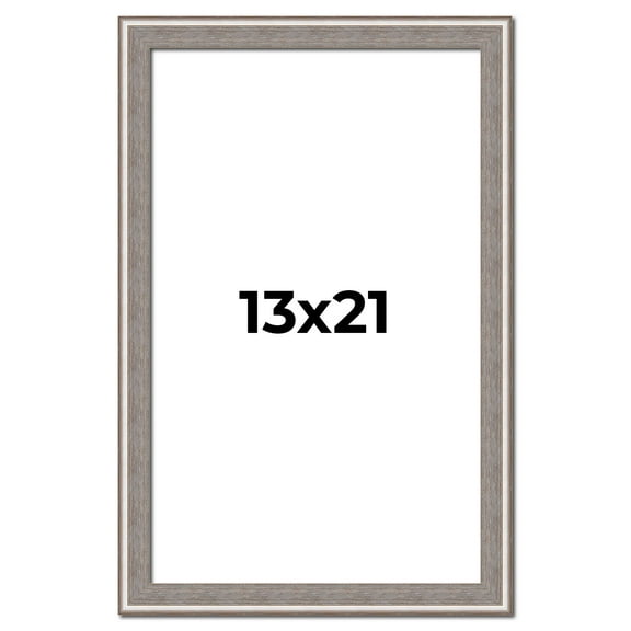 13x21 Frame Grey Real Wood Picture Frame Width 1.25 inches | Interior Frame Depth 0.5 inches | Hans