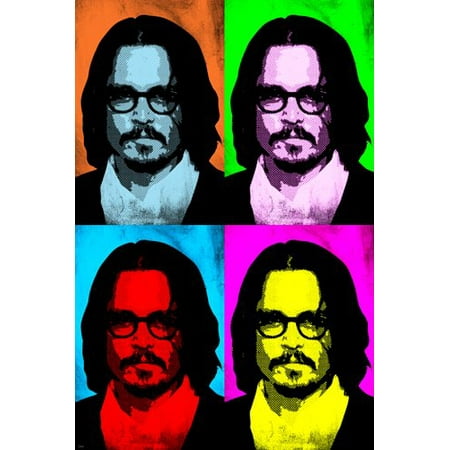 Actor Johnny Depp Celebrity Pop Art Poster Multiple Images Bright 24X36