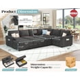 thumbnail image 3 of Papajet 105" Sofa Bed, Sectional Sleeper Sofa with Pull Out Bed/Reclining Backrest, 6 Seater Sleeper Couch Bed with Storage, Chenille Dark Gray, 3 of 9