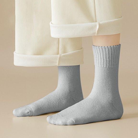 Noric Women's Ribbed Thermal Crew Socks Fleece Lined Warm Cozy Sleeping Elastic Thick Casual Mid Calf Socks