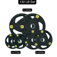 thumbnail image 2 of HAJEX Olympic Rubber Tri-Grip Plates Set 2 inch - 132LB Set - ( 11LB, 22LB, & 33LB), 2 of 5