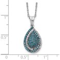 thumbnail image 3 of 14K White Gold Blue And Diamond Teardrop 18 In. Necklace (18 X 12) Made In India pm4686-050-wa, 3 of 5