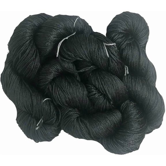Knitsilk 3 Ply 100% Mulberry Silk Lace Weight Yarn, Black