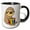 Black/White, variant on 3drose, Funny Cute Sloth Drinking Coffee in Pop Art Mug Art, 15oz Mug