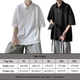 thumbnail image 4 of Men Top Knitted Zippered Lapel Design Leisure Comfortable Short Sleeved Shirt, 4 of 4