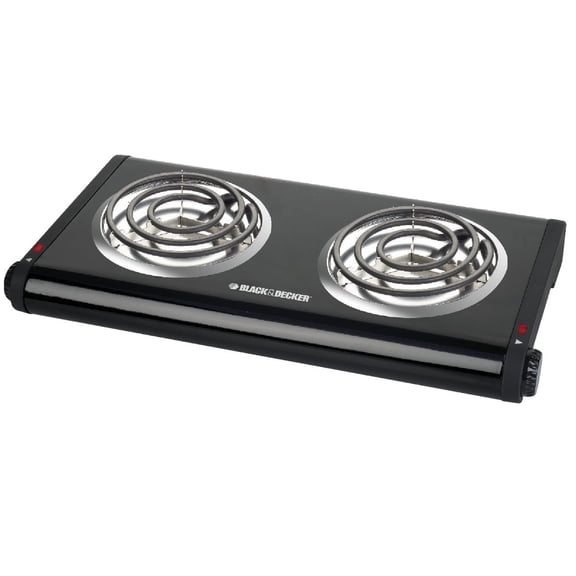 BLACK DECKER 22.8" 2-Coil Black Countertop Burner