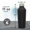 thumbnail image 5 of Stainless Steel Water Bottles 17 oz. Set of 6, Bulk Pack - Double Wall, Perfect for Coffee, Soda, Other Hot & Cold Beverages - Black, 5 of 5