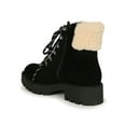 thumbnail image 3 of Mata Sherpa Collar Lace Up Chunky Lugged Bootie 20418, 3 of 6