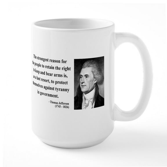 CafePress - Thomas Jefferson 7 Large Mug - 15 oz Ceramic Large White Novelty Mug