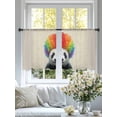 thumbnail image 4 of Funny Panda Sheer Curtains 45 Inch Length 2 Panels for Living Room, Rainbow Abstract Animals Voile Kitchen Curtain Set, Luxury Privacy Drapes Window Treatment for Bedroom, 4 of 7