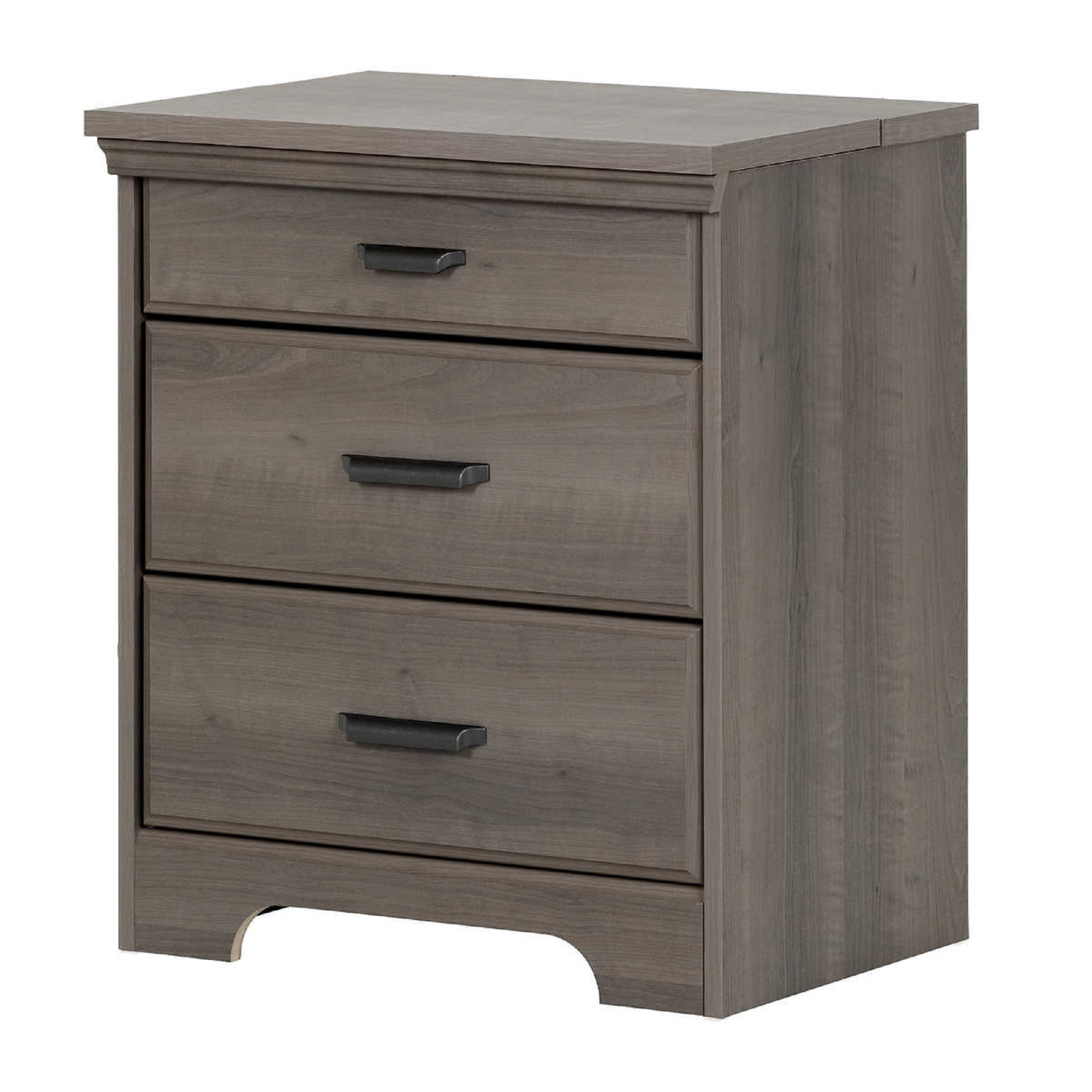Rustic Nightstand. Versa 2 Spacious Drawers with Metal Slides Laminated Particleboard Rustic