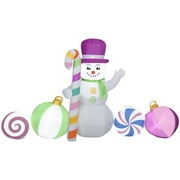 Holiday Time Airblown 9 Foot Whimsical Colorful Snowman Collection Scene