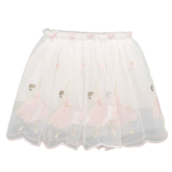 jovati Summer Girls Half Body Skirt Gauze Skirt Girl Princess Skirt Versatile Fashionable Embroider Short Skirt