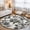 Charcoal, Slate, White, Stone, variant on Round Rugs 3Ft, Grey Black Leaves Round Area Rug Washable Indoor Throw Carpet, Geometric Abstract Art Vintage Small Non Slip Circle Rug for Bedroom Living Room Home Decor Aesthetic