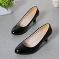 thumbnail image 4 of KELINDFOMG Women's Heels Work Pumps Closed Toe Low Block Heels Comfortable Round Toe Dress Wedding Shoes, 4 of 6