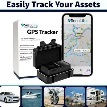 Seculife GL320 Mini GPS Tracker, Magnetic Waterproof Case - Included 1 Month of Service - Black
