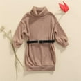 thumbnail image 4 of Col Roulé Tricoté Manches Longues avec Ceinture pour Petites Filles, 2-7 Ans, 4 of 14