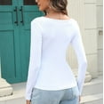 thumbnail image 6 of Njoeus Women's Ribbed Long Sleeve Shirts for Women Tops Stretch Slim Fitted T-Shirt Crew Neck Casual T-Shirt Ladies Fashion Basic Shirt Going Out Tops White XL, 6 of 7