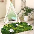 thumbnail image 4 of Alfombra Hifuwan para baño, bonita hoja de musgo verde, antideslizante, 4 of 6
