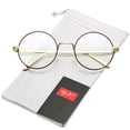 thumbnail image 5 of Gafas Pro Acme Retro con montura redonda de metal y lente transparente, color dorado, 5 of 5
