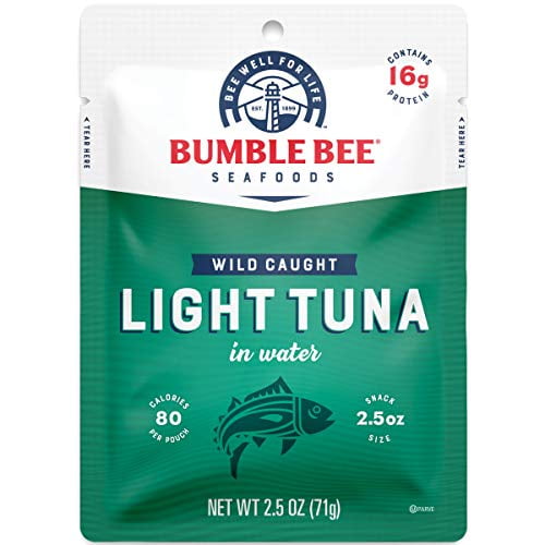 BUMBLE BEE Premium Light Tuna Pouch in Water, Ready to Eat Tuna Fish
