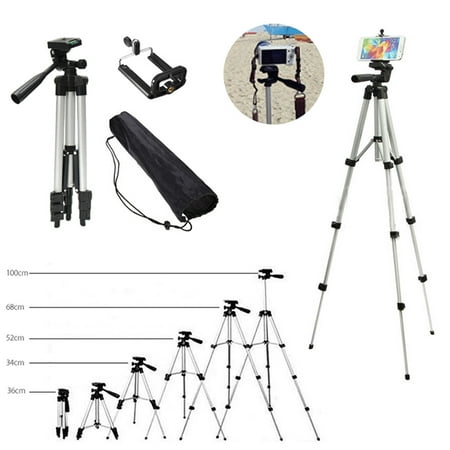 Professional Camera Tripod Stand Mount + Phone Holder for iPhone 12 11 Pro XS Max/XS/XR/X, 8 Plus/8, 7 Plus/7 for Samsung Galaxy Note 8 S10/S9/S8/S8 Plus/S7 Edge, for Huawei
