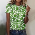 thumbnail image 3 of QHWAUAKFBN Womens T Shirts Graphic Shirt Short Sleeve Round Neck Printed Elegant Loose Soft Blouse Tshirts Top, 3 of 5
