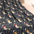 thumbnail image 3 of DarkBlue Cartoon Dinosaurs Astronauts Pattern Blanket,Comfortable Soft Flannel Throw Blanket,All Season,Warm Lightweight Blankets for Sofa Bed Couch Living Room Chair,40"x50", 3 of 4