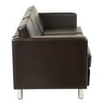 OSP Home Furnishings Pacific Easy-Care EspressoFaux Leather Sofa Couch ...
