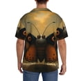 thumbnail image 3 of Yiaed Majestic Butterfly Sunset Print Mens Casual Wrinkle Free Shirts Short Sleeve Button Down Summer Stretch Dress Shirt-XX-Large, 3 of 5