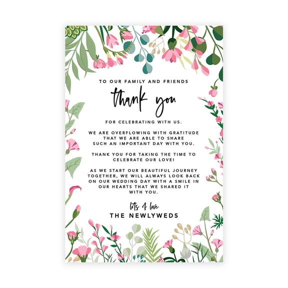 Koyal Wholesale Botanical Leaves Wedding Thank You Place Setting Cards for Table Reception, Dinner Plates, 56-Pack